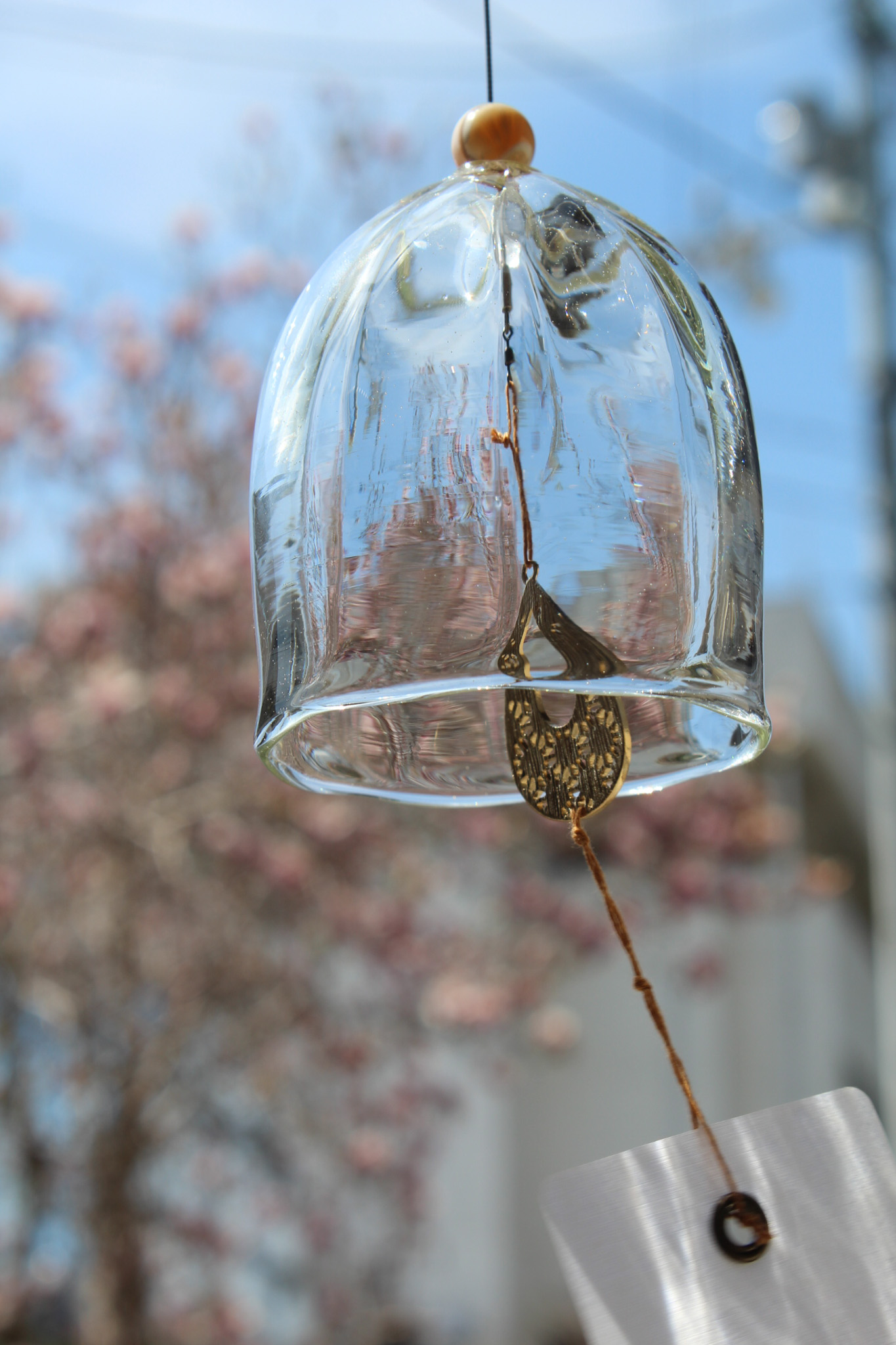 ガラス風鈴「海つ音」（釣鐘型・麻の葉）【 工芸品 雑貨 インテリア 風鈴 人気 おすすめ 】