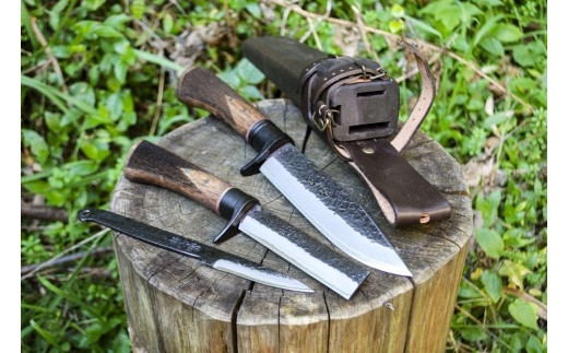 土佐鍛 本格3本セット 山人ver.２ | ナイフ キャンプ アウトドア 打刃物 土佐 鉈 剣鉈 なた 職人 山林 狩猟 熊 刃物 薪割り ハンドメイド 釣り 伝統 工芸 高知県 南国市