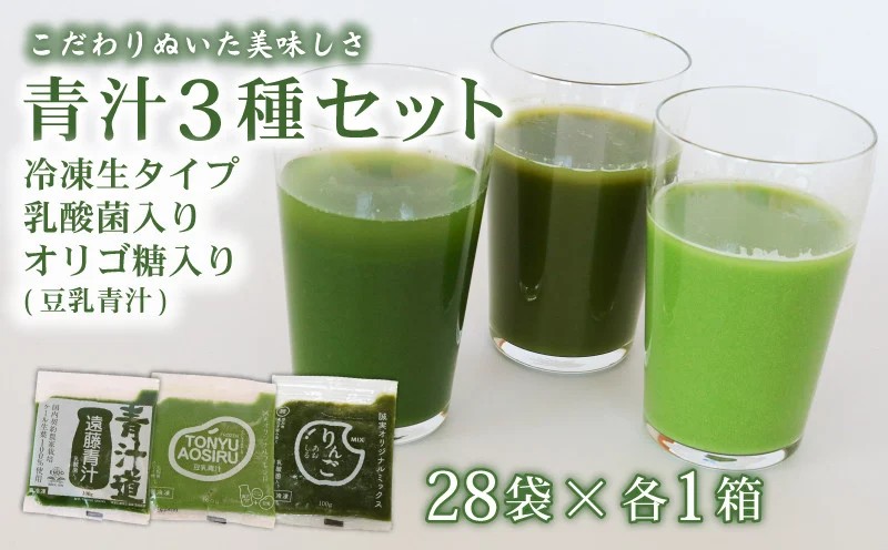 遠藤青汁・豆乳青汁・りんご青汁 【生】 冷凍 各28袋×3種セット 計8.4kg( 100g × 84袋 )
