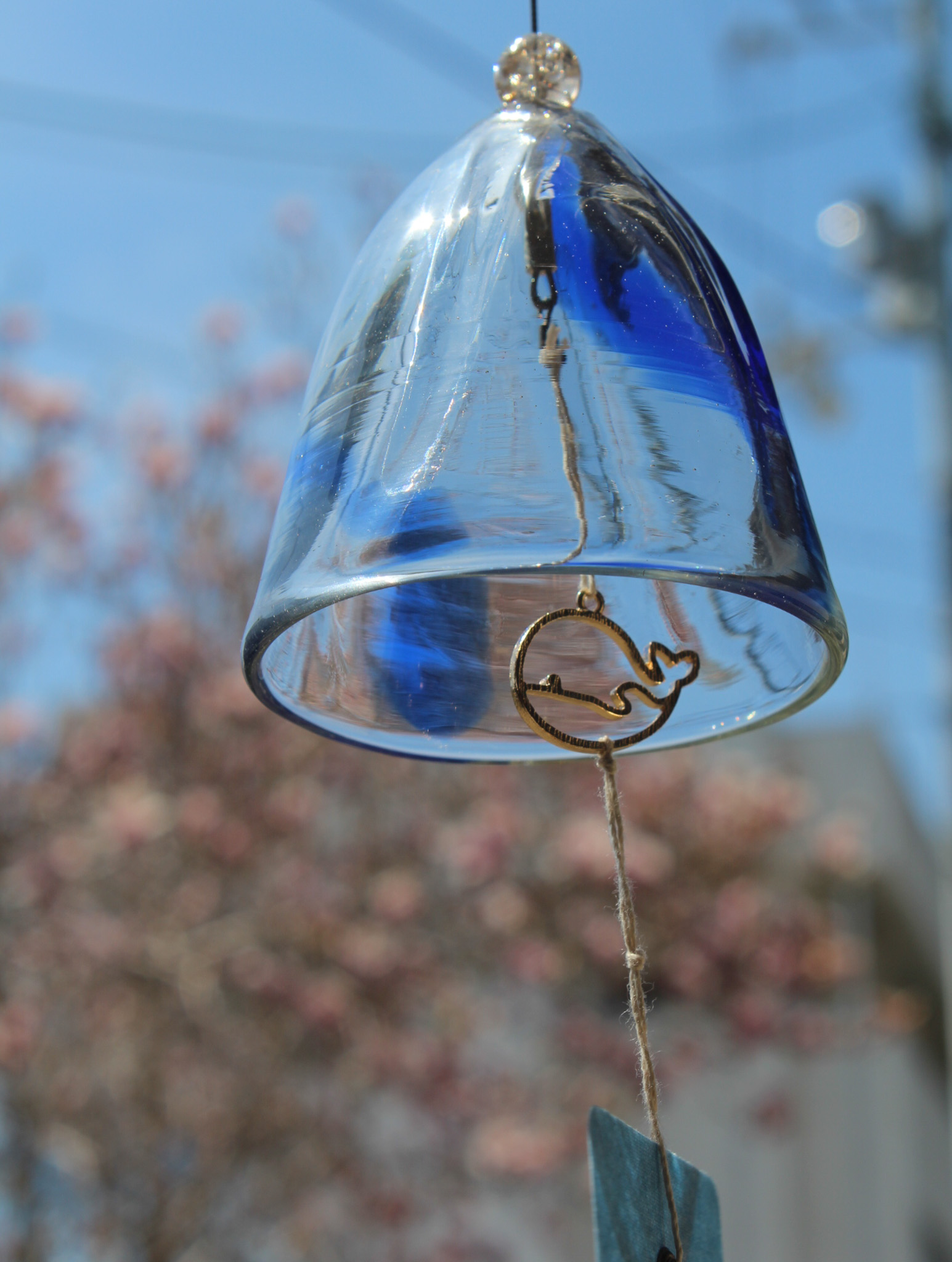 ガラス風鈴「海つ音」（三角型・クジラ）【 工芸品 雑貨 インテリア 風鈴 人気 おすすめ 】