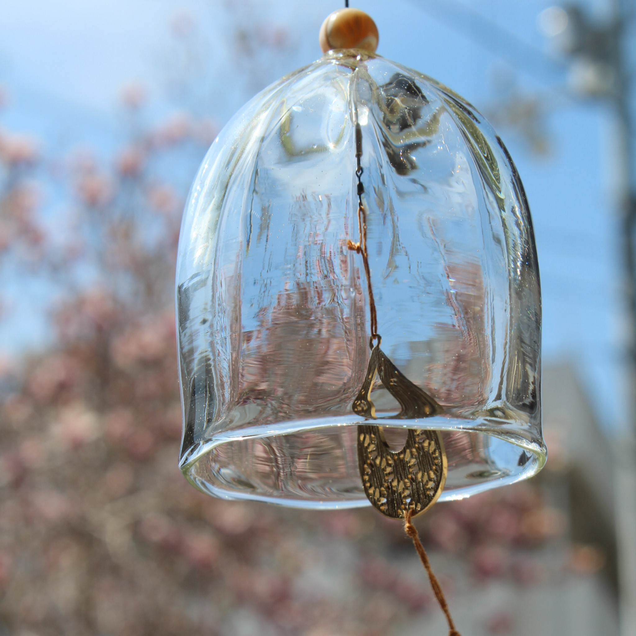 ガラス風鈴「海つ音」（釣鐘型・麻の葉）【 工芸品 雑貨 インテリア 風鈴 人気 おすすめ 】