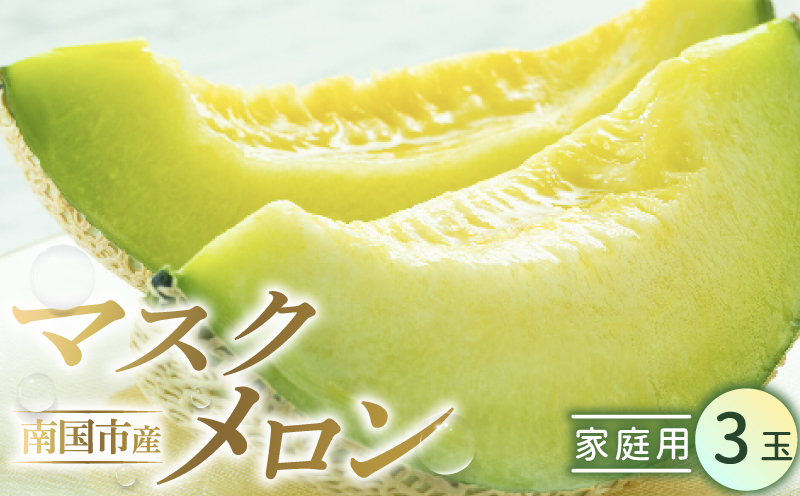 家庭用 メロン 3玉 | マスクメロン 3個 フルーツ 果物 厳選 高級 青肉メロン 人気 デザート ギフト プレゼント 贈り物 くだもの 旬 お取り寄せ 訳アリメロン 甘い 青肉 メロン 高糖度メロン 訳あり 産地直送メロン 訳ありメロン 万円 高知県 南国市