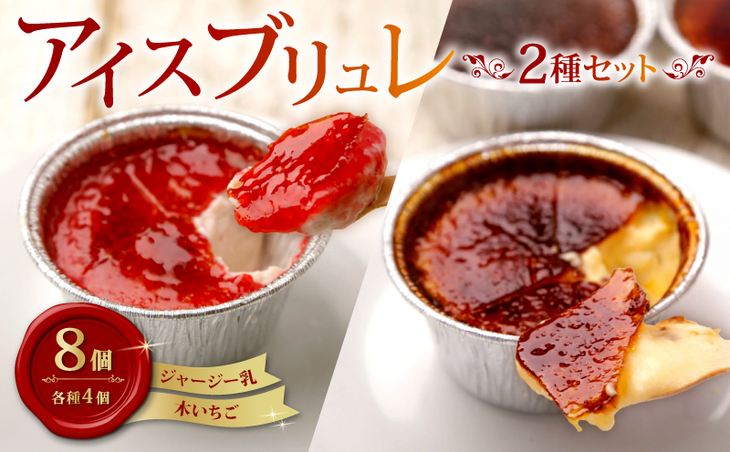 アイスブリュレセットB 8個（ジャージー乳、木いちご 各4個） クレーム ブリュレ キャラメル プリン クレームブリュレ おやつ お菓子 スイーツ スウィーツ 贈答 贈り物 ギフト プレゼント 送料無料 人気 おすすめ 高知県 南国市