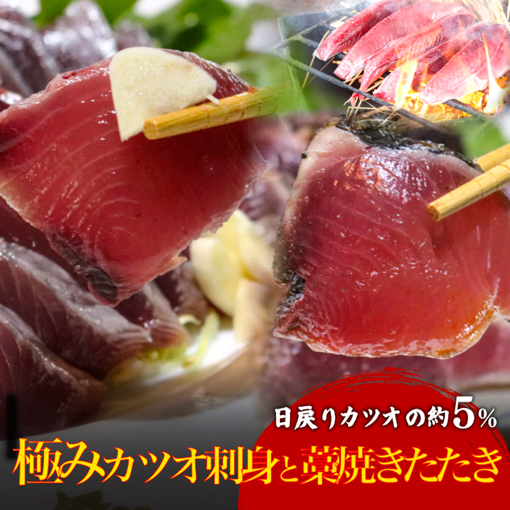 もちもち食感極みかつお　刺身250g×2節＆藁焼きたたき250g×2節　【鰹 たたき かつおのたたたき わら焼き 魚 魚介 食品 セット  人気 おすすめ 高知県 南国市】