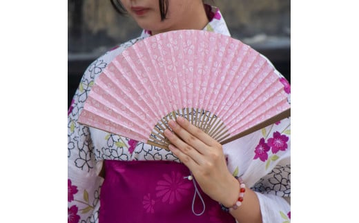 土佐和紙 扇子Ori 桜 ひな桜 布製扇子袋 桐箱付き せんす セ