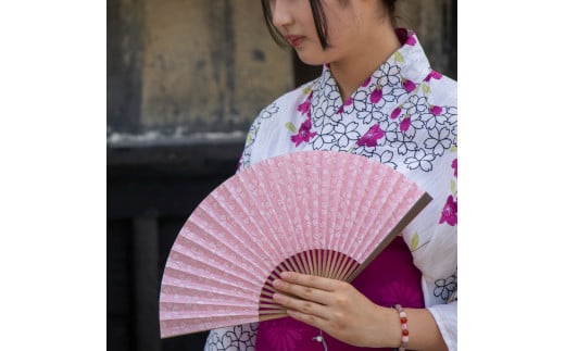 土佐和紙 扇子Ori 桜 ひな桜 布製扇子袋 桐箱付き せんす セ