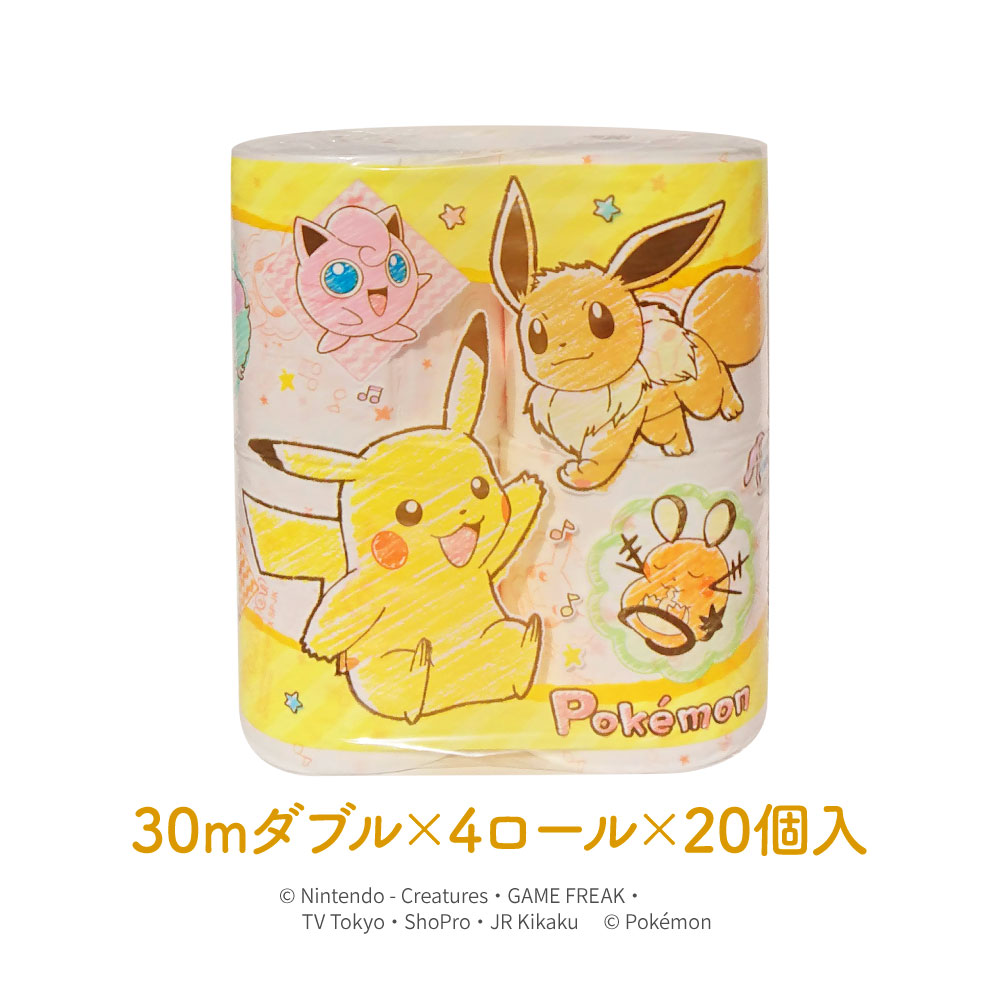 ポケモン4ロール×20個入り 合計80個入り トイレットペーパ