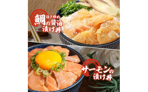 訳あり 海鮮漬け丼 タイ12P・サーモン8Pセット 1袋60g 真鯛 タ