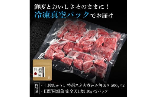 特選 スネ肉煮込み角切り 土佐あかうし 長期熟成肉 500g×2 