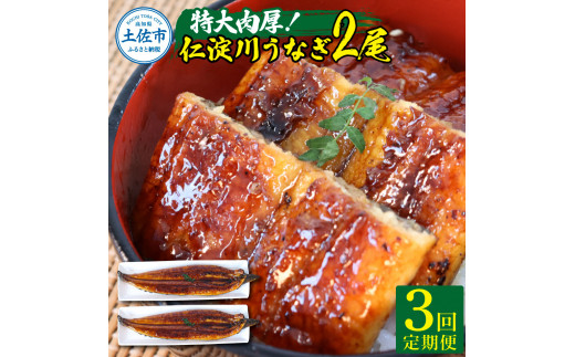 【3回定期便】仁淀川特大肉厚うなぎ2尾セット 定期コース 3