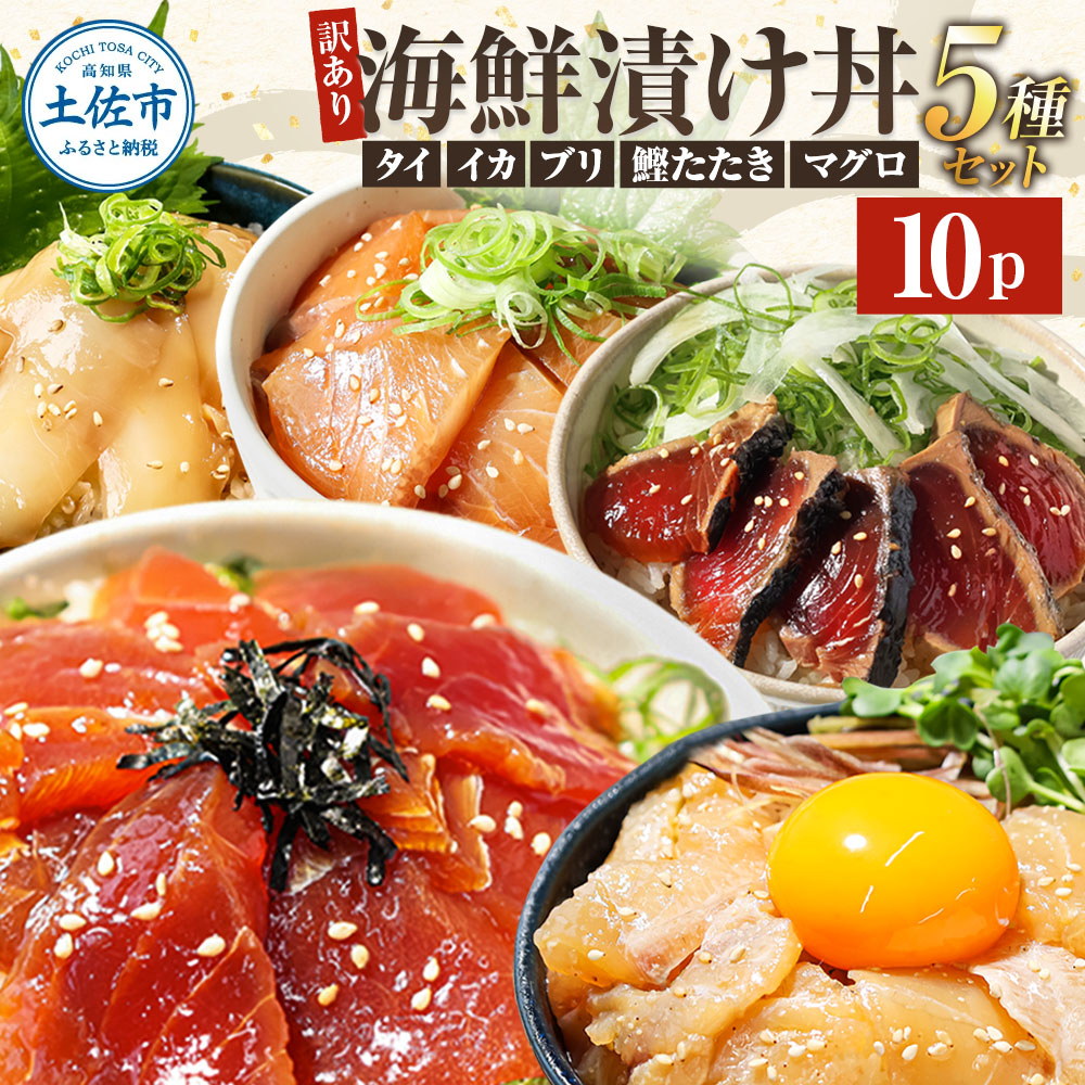 訳あり 海鮮漬け丼（5種×各2P）計10P セット 漬け丼 漬け魚 