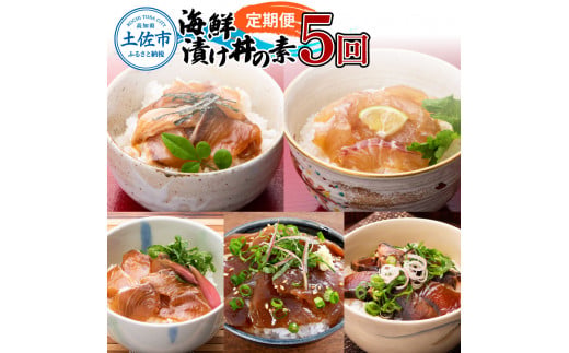【5回定期便】土佐の海鮮丼セット（ブリ・タイ・カンパチ