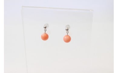 A-74　選べるピンク珊瑚（深海珊瑚）ピアス ②ティアドロッ