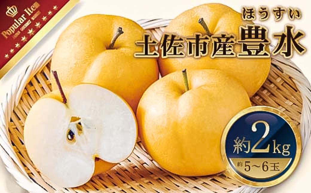 高知県土佐市産 梨（豊水）約2kg 5～6玉 期間限定 ほうすい