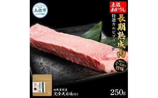 特選 カルビブロック 土佐あかうし 長期熟成肉 250g 田野屋