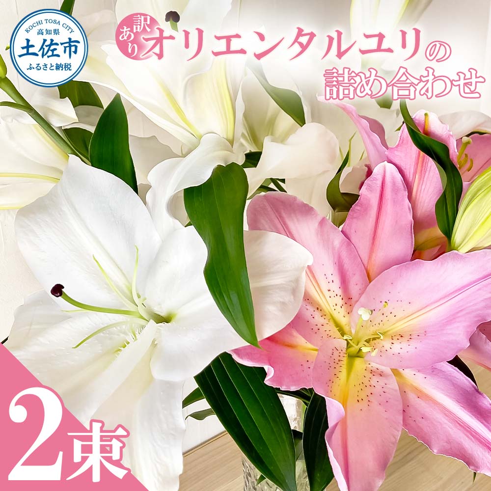 訳あり オリエンタルユリの詰め合わせ 2束(1束4～6本 15輪以