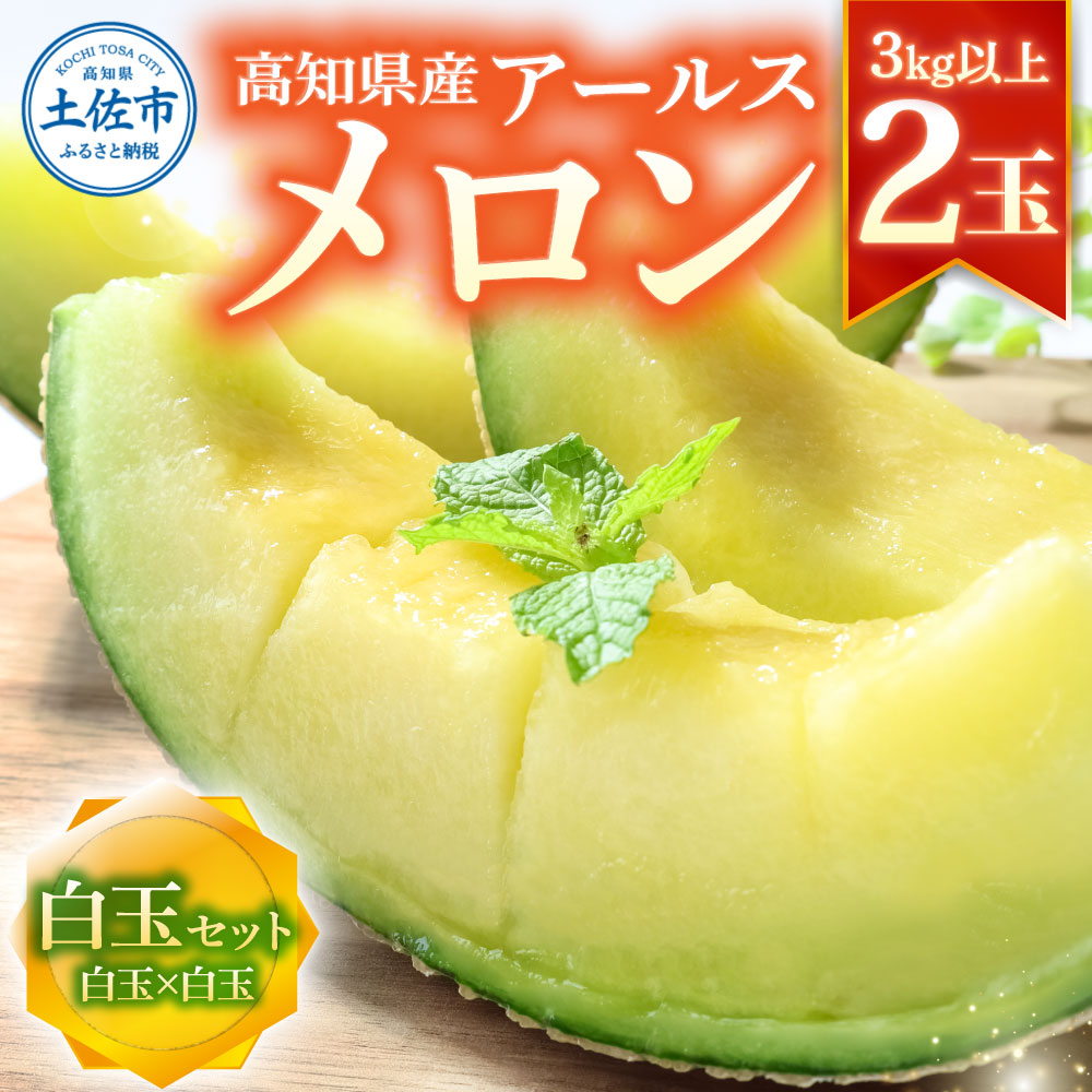 高級土佐アールスメロン2玉入り メロン めろん 白玉セット