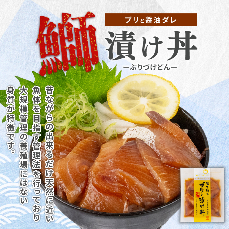 ブリ 漬け丼 3パックセット 冷凍 お手軽 お茶漬け 惣菜 鰤 ブリ 切り身 特製 タレ たれ ご飯のお供 冷凍 個包装 小分け 高知県 須崎市