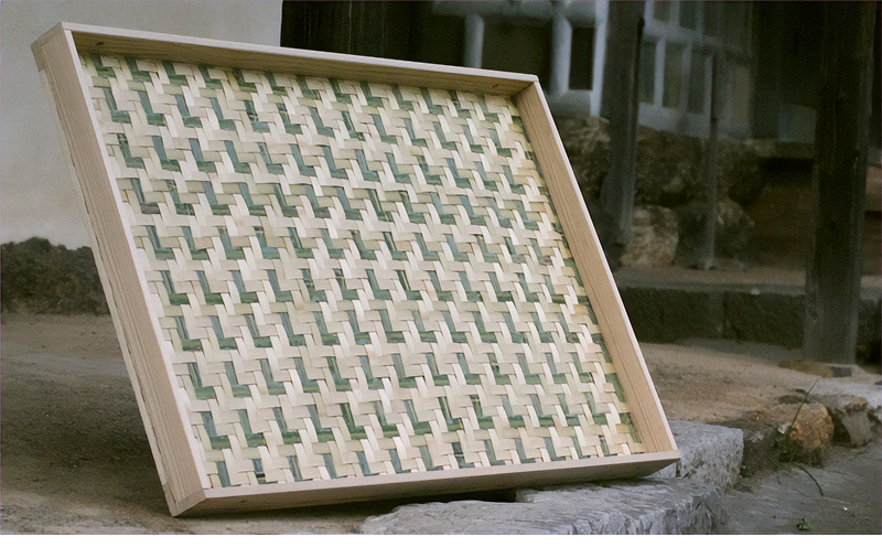 えびら 【竹編み平かご】 大 竹ざる 梅干しざる 干し野菜 【山岸竹材店】