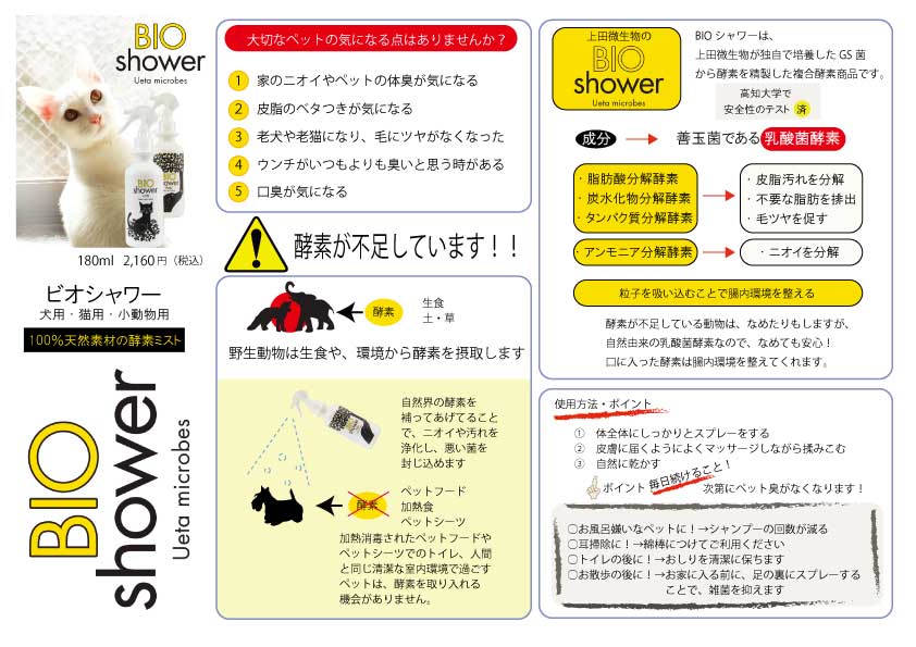 ペット用【100%植物由来の酵素でペットの美毛消臭】