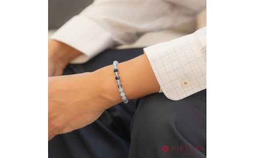 恋縁結びパワーストーンブレスレット男性用(縁結び03)･6mm玉 (20.4cm) 20.4cm