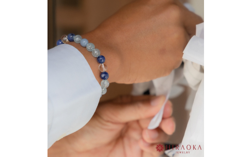 恋縁結びパワーストーンブレスレット男性用(縁結び03)･8mm玉 (17.6cm) 17.6cm