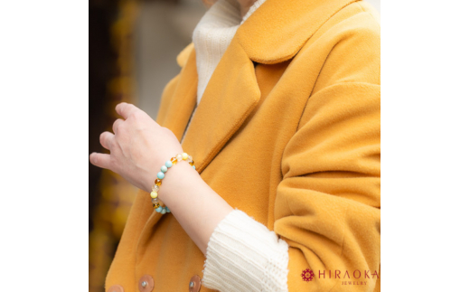 黄金快適ライフ☆パワーストーンブレスレット(金運04)･8mm玉 (17.6cm) 17.6cm