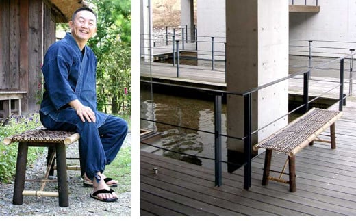 虎竹縁台 (折り畳み式) 小 100cm 2人掛け