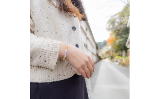 極上黄金ライフパワーストーンブレスレット(金運02)･6mm玉 (20.4cm)  20.4cm