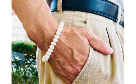 白サンゴみかん珠 ブレスレット・男性用 【高知】