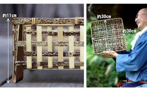 虎竹スクエア茶碗籠 【山岸竹材店】