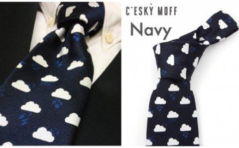 【CESKYMOFF】雲小紋柄 天気ネクタイ