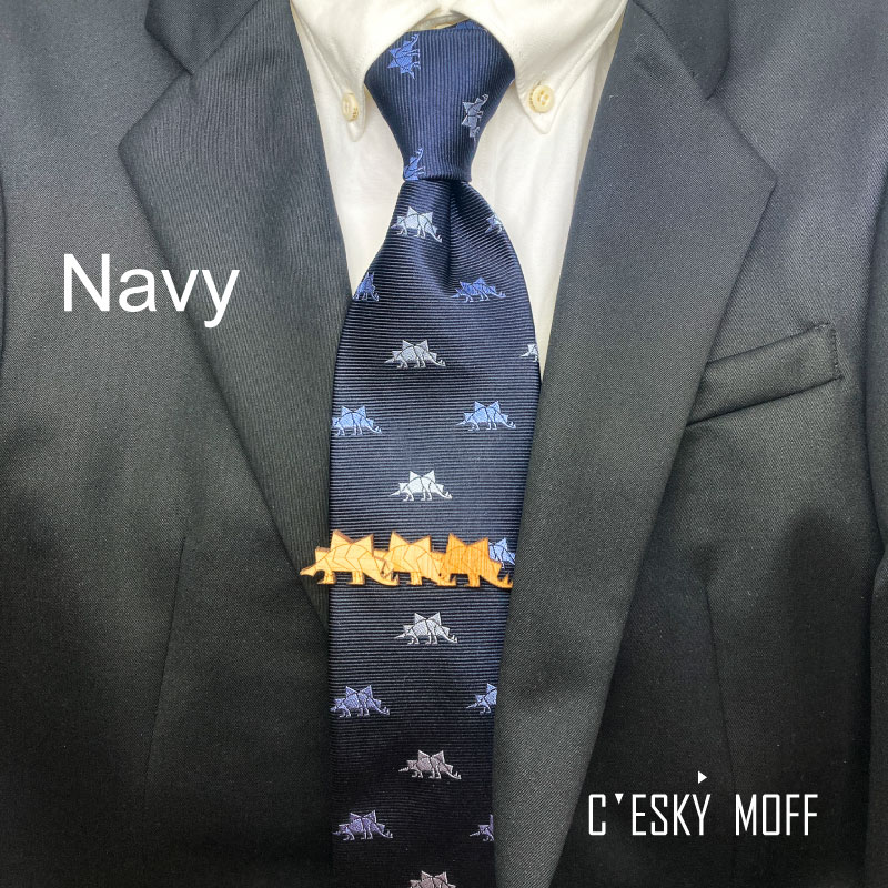 【CESKYMOFF】ステゴザウルス ネクタイ & ネクタイピン セット