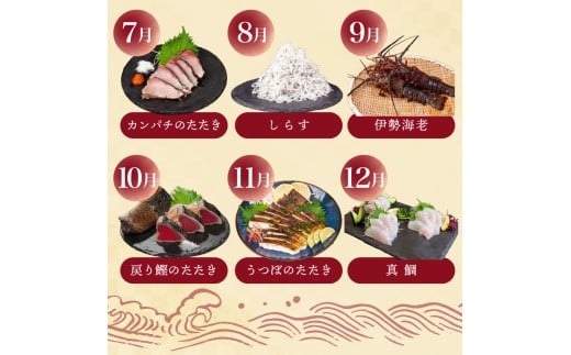 【 高知 の 海鮮 定期便 】 旬 海鮮定期便 6回 お楽しみ 高知 海鮮 かつお タタキ 鯛 タイ 勘八 カンパチ 牡蠣 カキ しらす シラス ウツボ うつぼ 貝 盛合 定期便 6回  半年 高級魚  魚貝 道の駅 高知県 須崎市 NS10000-x 【須崎の鮮魚定期便】6ヶ月コース