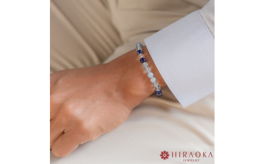 恋縁結びパワーストーンブレスレット男性用(縁結び03)･6mm玉 (20.4cm) 20.4cm