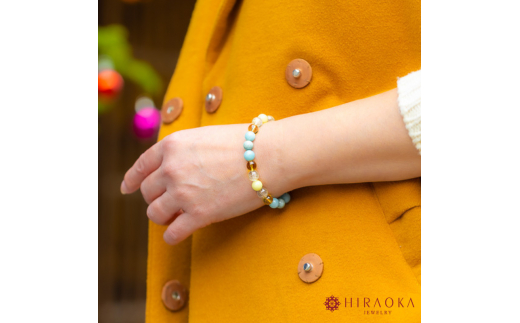 黄金快適ライフ☆パワーストーンブレスレット(金運04)･8mm玉 (18.4cm) 18.4cm