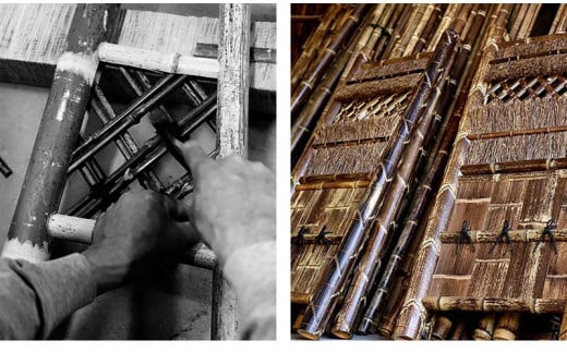 竹垣【虎竹玉袖垣】幅75cm 【山岸竹材店】 幅75cm