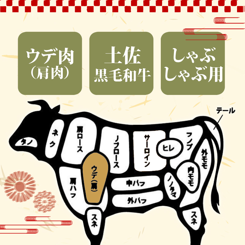 土佐 黒毛 和牛 しゃぶしゃぶ用 1.2kg 【 600g × 2パック 】