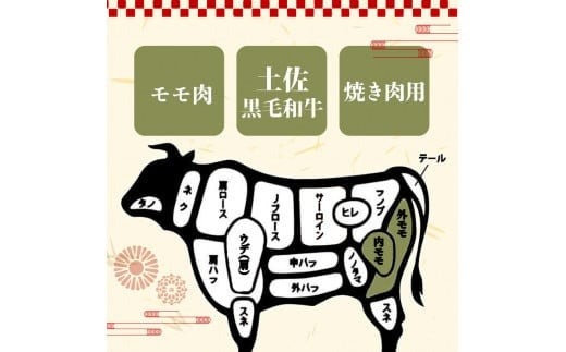 【定期12回】土佐黒毛和牛モモ肉焼肉用 計9.6kg【800g×12ヶ月連続お届け】