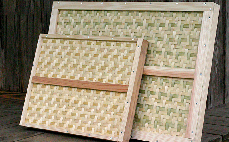 えびら 【竹編み平かご】 大 竹ざる 梅干しざる 干し野菜 【山岸竹材店】