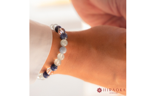 恋縁結びパワーストーンブレスレット男性用(縁結び03)･8mm玉 (20.8cm) 20.8cm