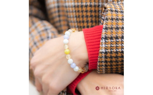 極上黄金ライフパワーストーンブレスレット(金運02)･8mm玉 (18.4cm)  18.4cm