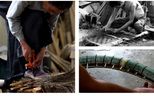 竹垣【虎竹角袖垣】幅45cm 【山岸竹材店】 幅45cm