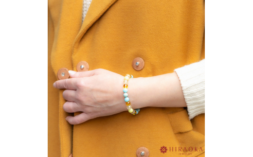 黄金快適ライフ☆パワーストーンブレスレット(金運04)･8mm玉 (19.2cm) 19.2cm