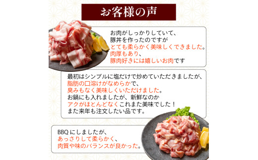 【3ヶ月連続】四万十ブランド 鶏肉500g 豚肉600g（計1.1kg×3回）3.3kg 3回定期便 5Pコース｜ 四万十ポークスライス 四万十ポーク 豚バラ肉 小分け 小間切れ スライス 切り落とし 冷凍 真空パック 細切れ 切身 カット 一口大 カット済み  四万十鶏 鳥肉 とりにく 鶏もも 国産 ブランド 唐揚げ 煮物 鍋 チキン 高知県 須崎市 TM122000