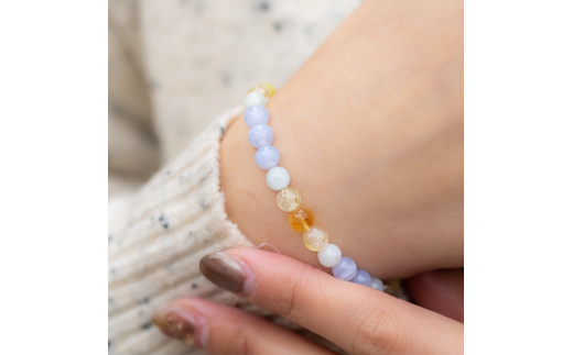 極上黄金ライフパワーストーンブレスレット(金運02)･6mm玉 (19.2cm)  19.2cm