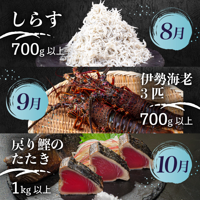 【鮮魚定期便 】 旬 の 刺身 定期便 4回 コース 野島水産 が お届け！ | 漁師町定期便 下処理済み 鮮魚 刺し身定期便 かつお かつおのたたき 藁焼き タタキ 鯛 真鯛 マグロ 牡蠣 しらす 伊勢海老 セット 高知 産地直送 たい まだい 半年 6回 高知県 須崎市