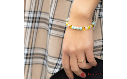 黄金快適ライフ☆パワーストーンブレスレット(金運04)･6mm玉 (18.6cm) 18.6cm