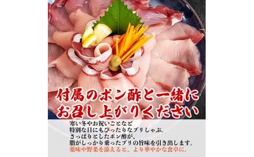 ブリ しゃぶしゃぶ用 ブリしゃぶ 6パック 約1260g 15切れ×6