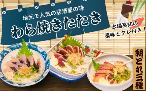 高知の藁焼き3種 ( かつお ・ かんぱち・ 旬の鮮魚 】 たたき セット 【本場】
